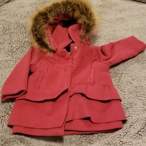 Sebby size 12 month winter coat bright pink